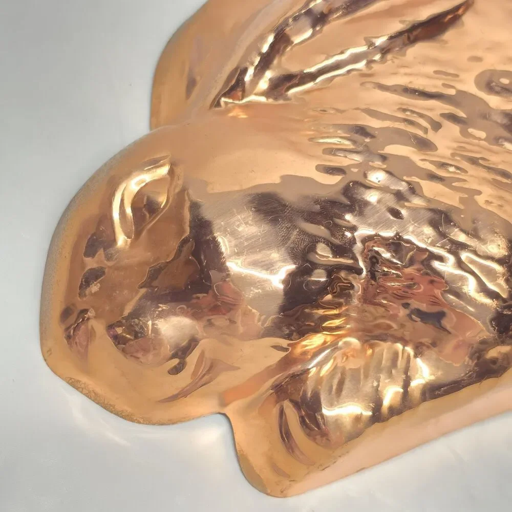Vintage Copper Bunny Rabbit Jello Mold Kitchen Wall Hanging Decor Korea